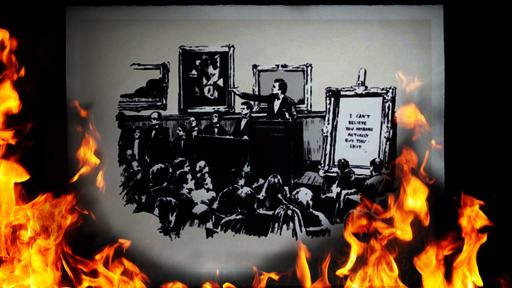 Compran obra de Banksy, la queman y la venden como NFT en la blockchain de Ethereum