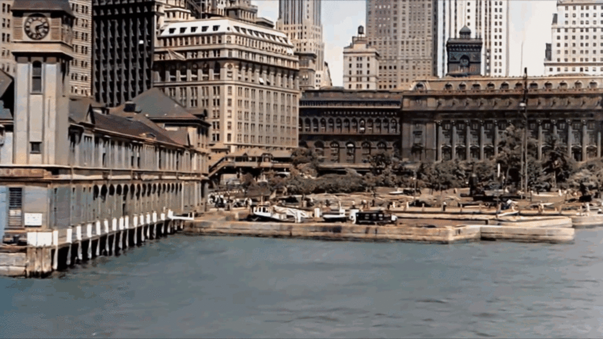 espectacular paseo por Manhattan en 1930 a color