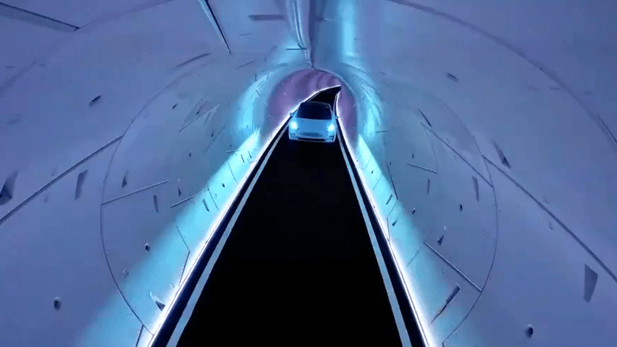 El proyecto de Elon Musk en Las Vegas son Teslas conducidos lentamente por humanos en un túnel