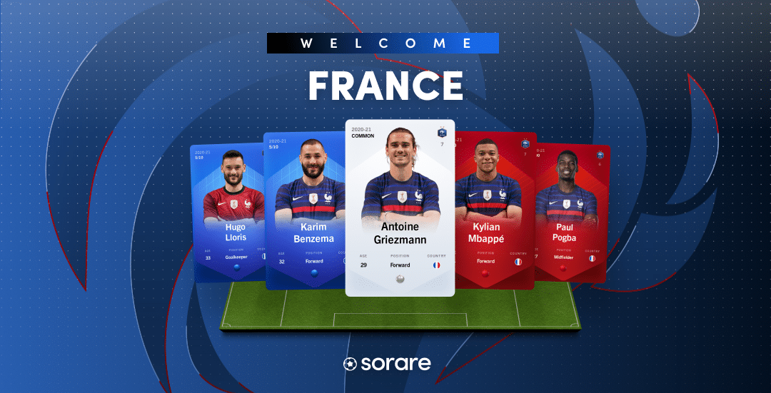 Francia es la primera selección nacional de fútbol con sus tarjetas NFT en Sorare