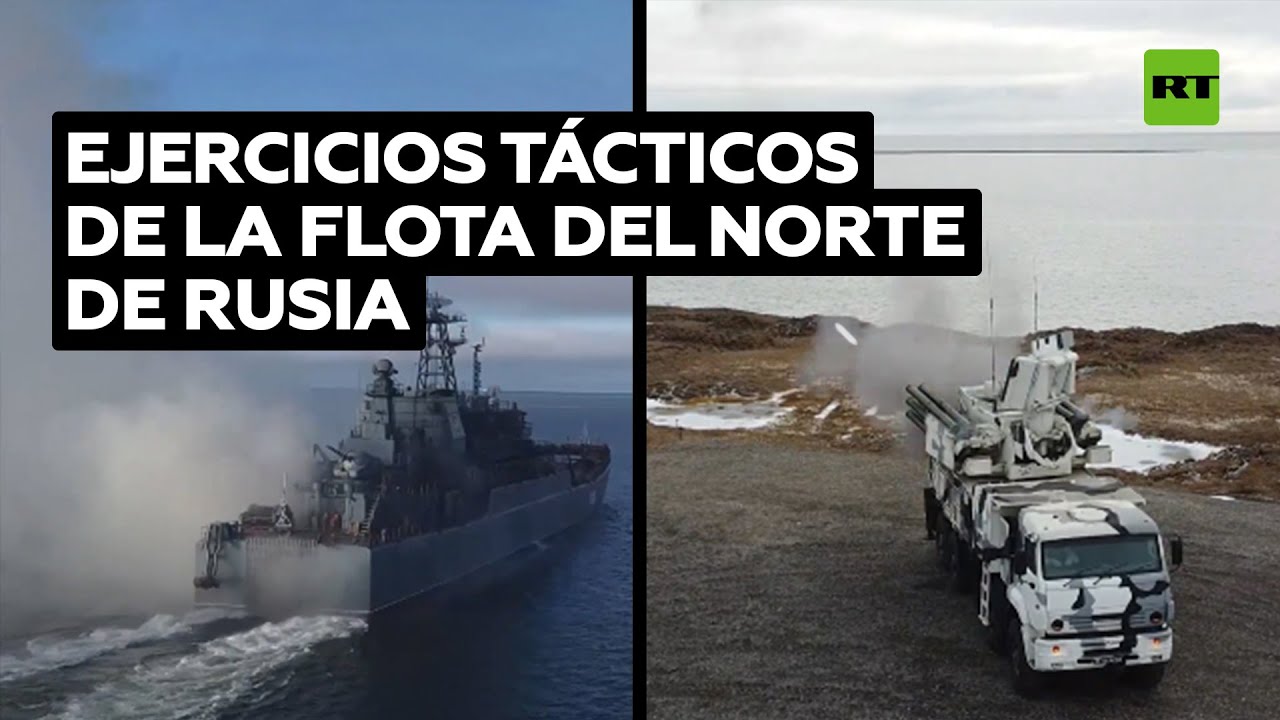 Buques de guerra rusos simulan una batalla en las remotas islas de Nueva Siberia