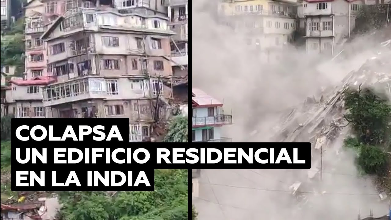 Colapsa como un castillo de naipes un edificio residencial de ocho pisos en la India