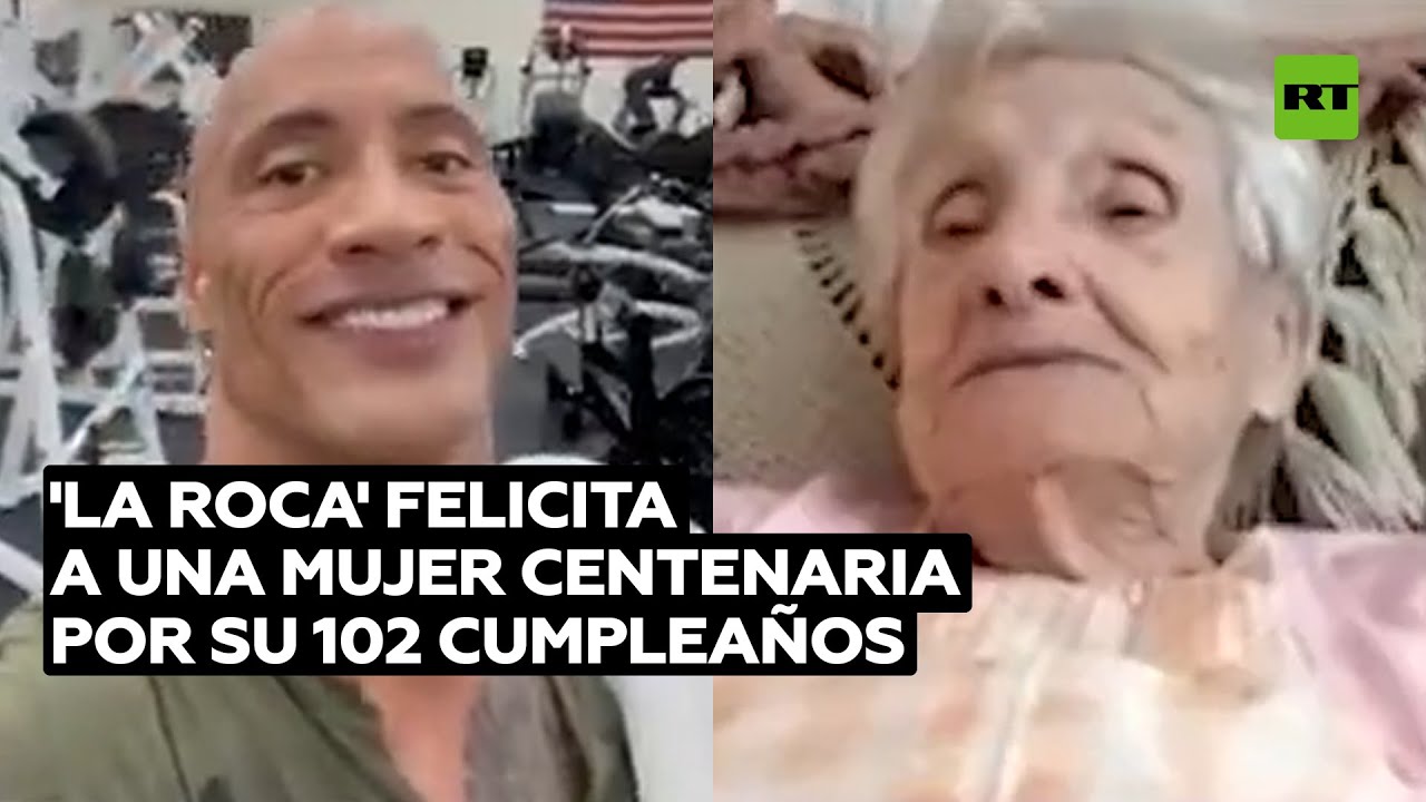'La Roca' felicita a una anciana por su 102 cumpleaños @RT Play en Español