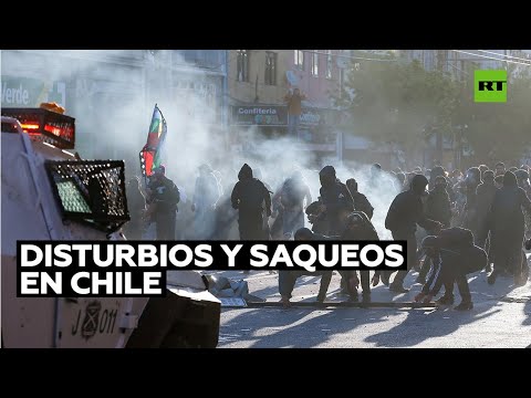 Disturbios durante las manifestaciones masivas en Chile al cumplirse 2 años del estallido social