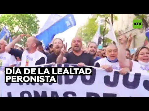 Organizaciones sociales de Argentina marchan por el Día de la Lealtad Peronista
