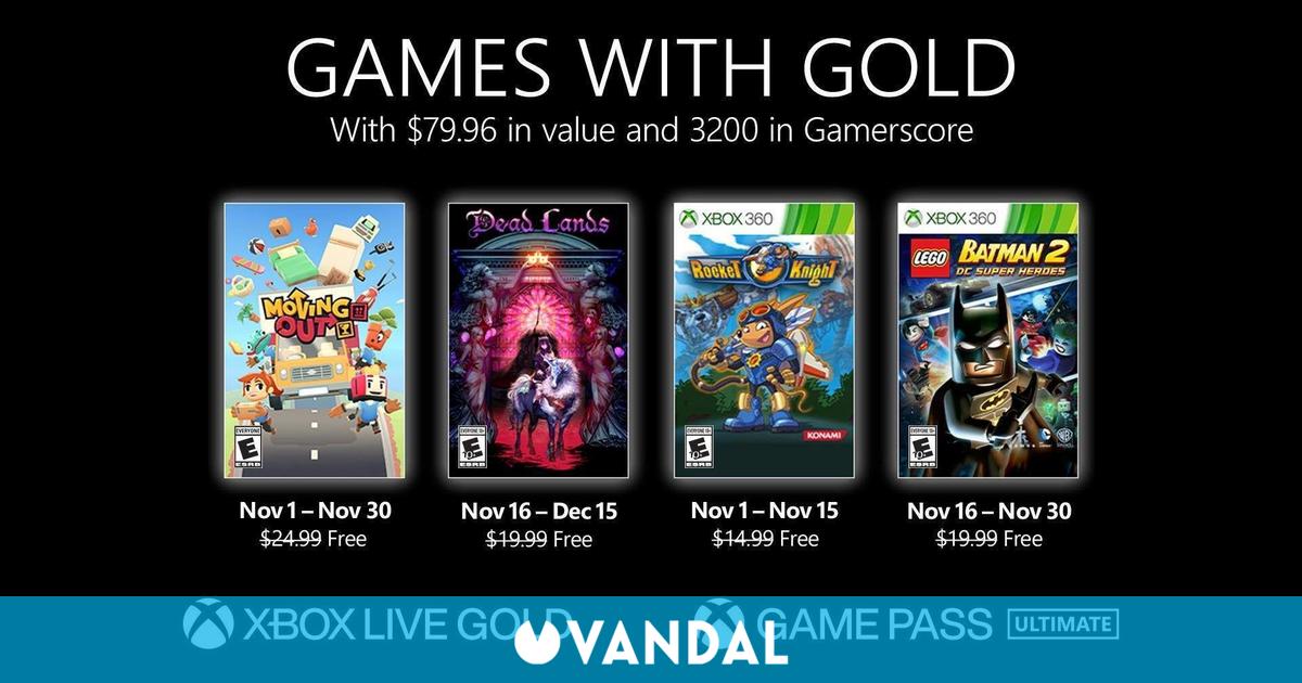 Estos son los juegos gratis con Xbox Live Gold para noviembre de 2021