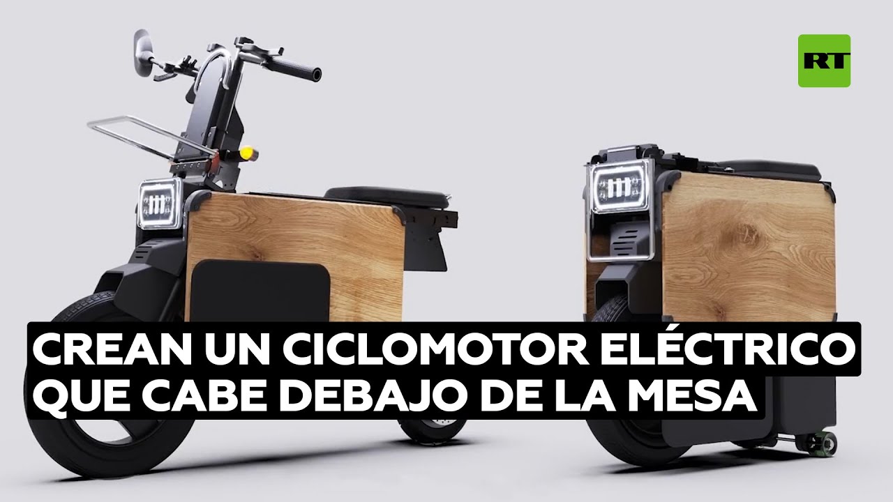 Crean un ciclomotor plegable eléctrico que cabe debajo de la mesa @RT Play en Español