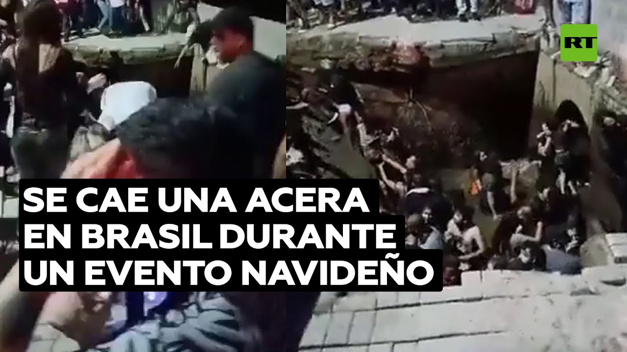 Decenas de personas caen a un río tras el derrumbe de una acera en Brasil