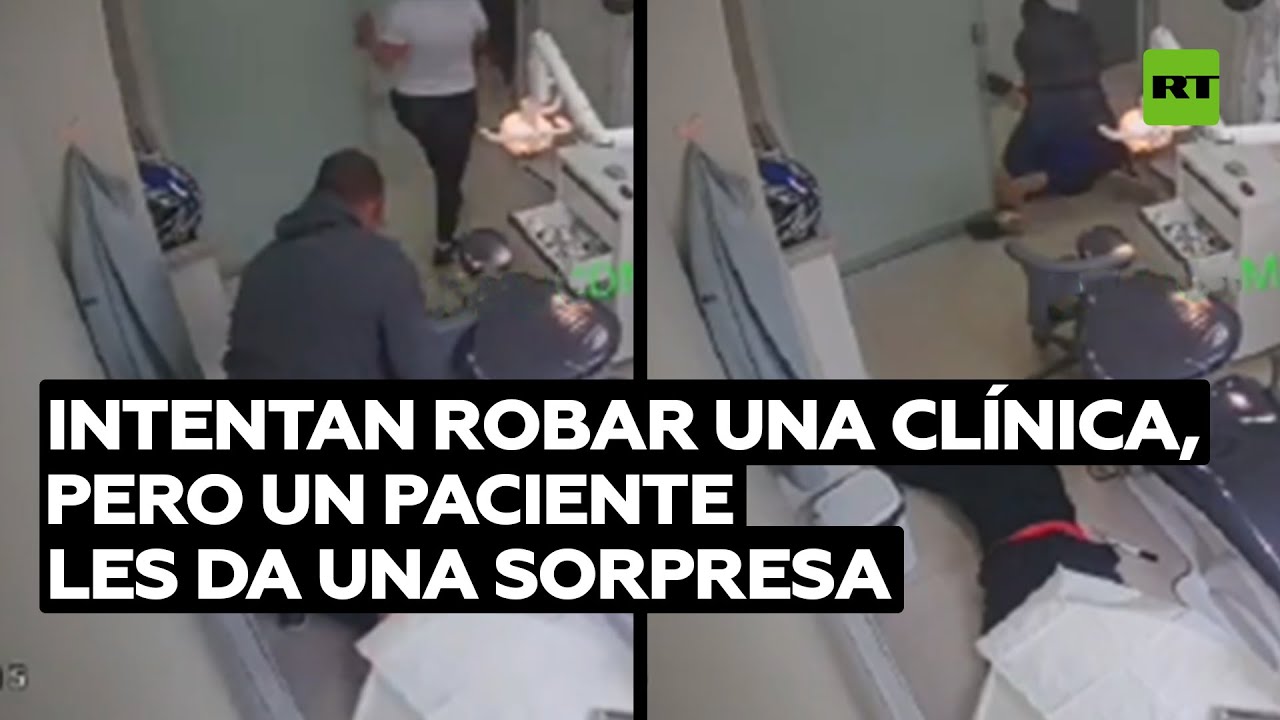 Entran a robar en una clínica y terminan sometidos en el suelo por un paciente @RT Play en Español