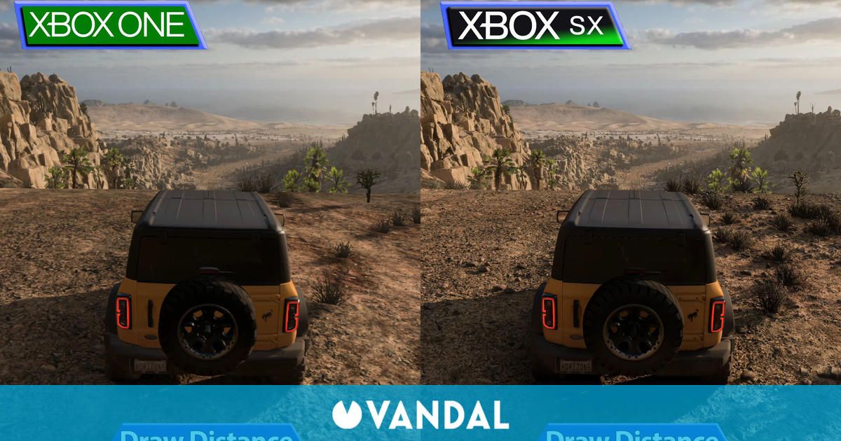 Comparan Forza Horizon 5 en sus versiones para Xbox One S/X, Xbox Series S/X y PC