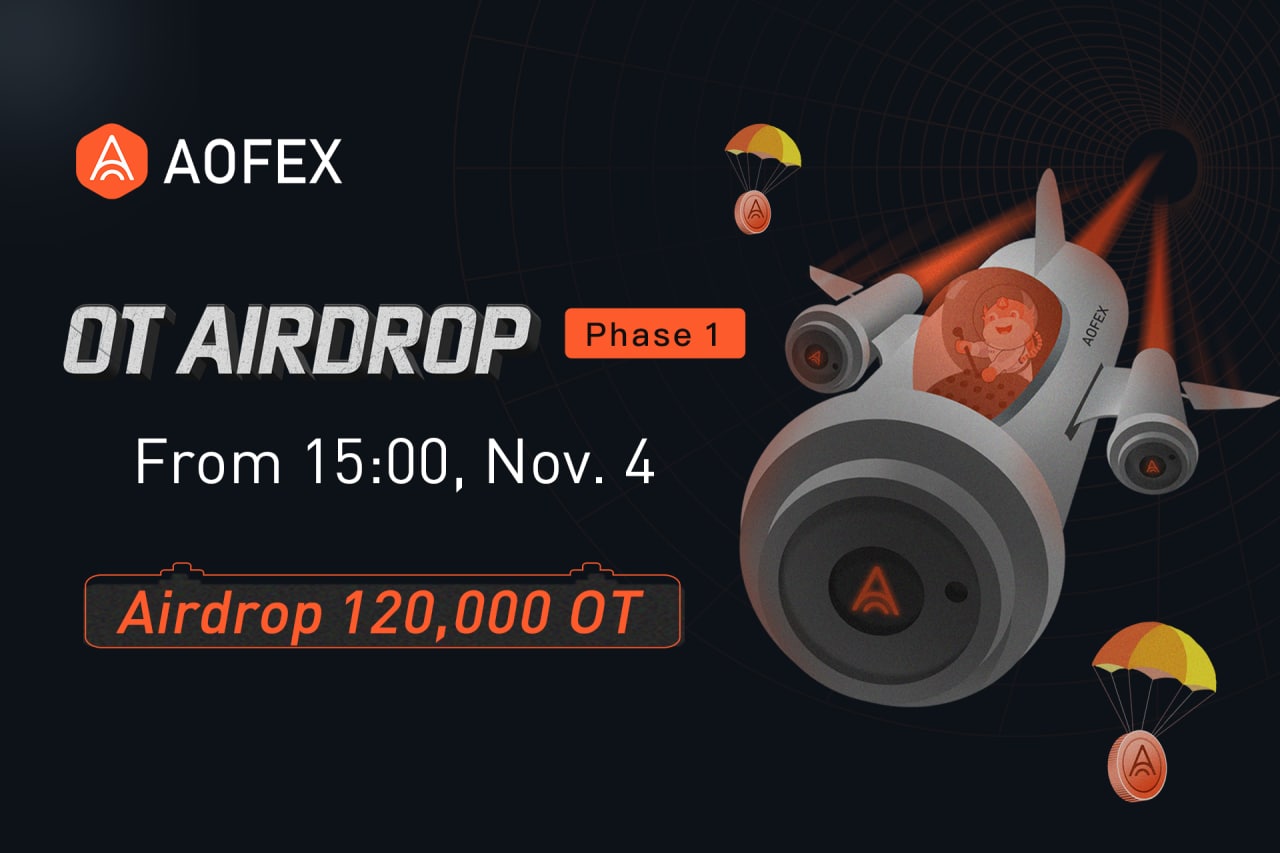 AOFEX lanza el «Programa OT Airdrop» y regala 120,000 OT en la Fase 1