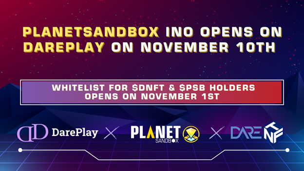 Planet Sandbox apunta a la oferta inicial de NFT (INO) en DarePlay y Babylons