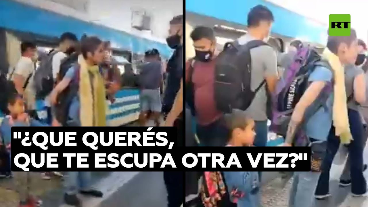 Una madre insulta a un policía mientras lleva a su hijo de la mano @RT Play en Español