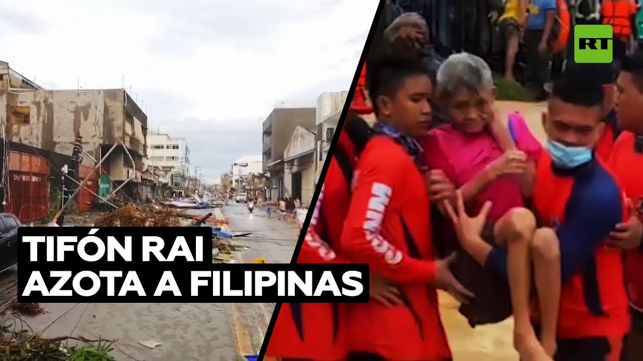 El tifón Rai provoca la evacuación de decenas de miles de personas en Filipinas