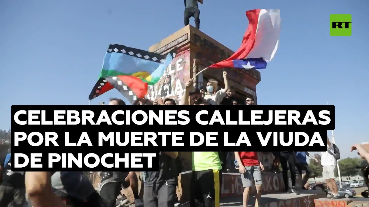 Celebran la muerte de la viuda de Pinochet en las calles de Santiago