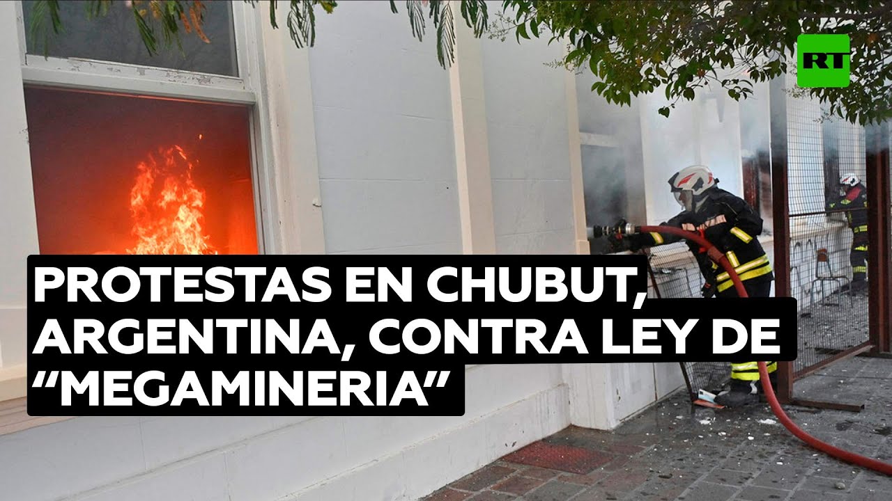 Destrozos en la gobernación de Chubut, al sur de Argentina, en rechazo a ley de "megamineria"