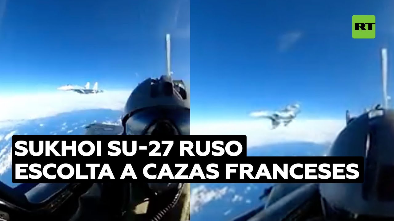 Un caza ruso escolta a dos aviones franceses sobre aguas del mar Negro @RT Play en Español