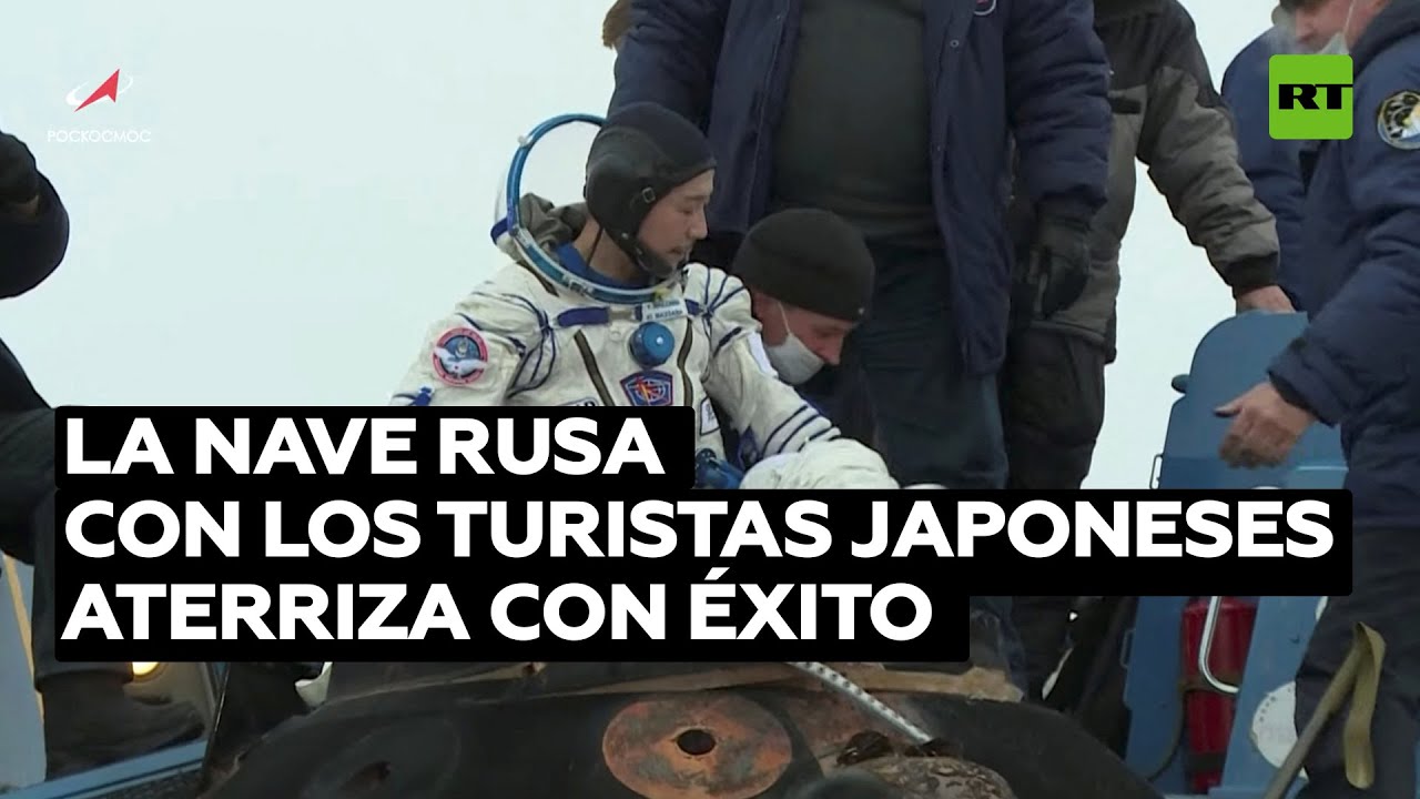 La nave rusa Soyuz con los turistas de Japón aterriza con éxito en la estepa kazaja