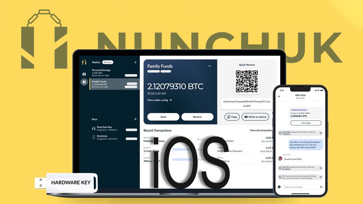 Nunchuk, wallet de Bitcoin especializada en multifirmas llega a iPhone