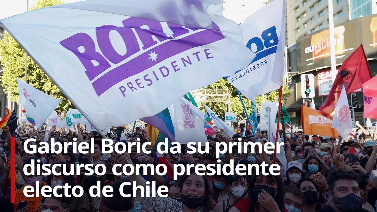 Gabriel Boric da su primer discurso como presidente electo de Chile