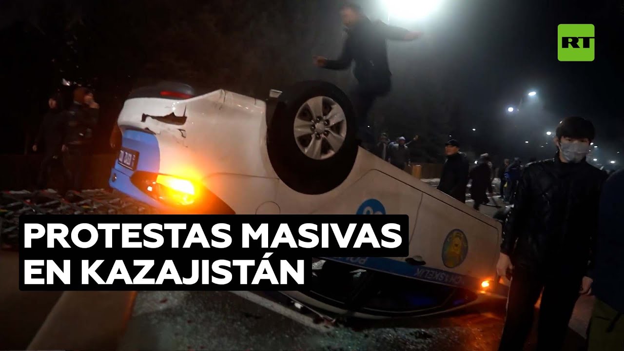 Violentas protestas por la subida del precio del combustible en Kazajistán @RT Play en Español