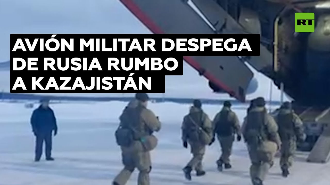 Militares rusos despegan rumbo a Kazajistán