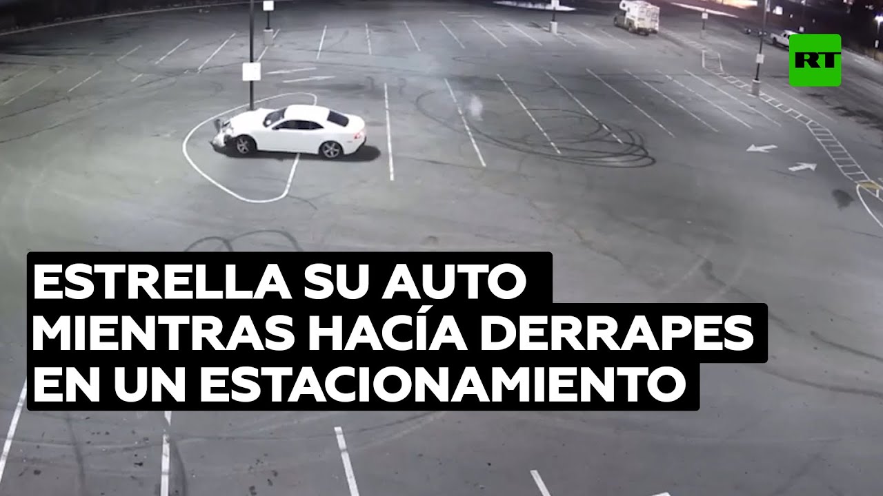 Arrestan al hombre que estrelló su auto mientras intentaba hacer derrapes @RT Play en Español