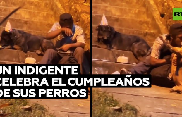 Un sintecho le festeja el cumpleaños a su perro y conmueve a la Red @RT Play en Español