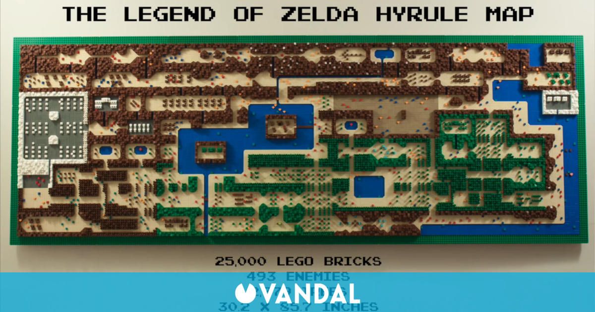 Recrean el mapa del primer The Legend of Zelda con piezas de LEGO