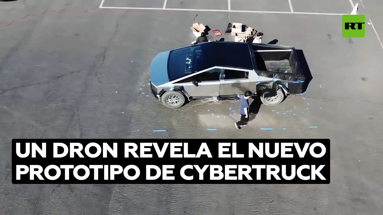 Un dron graba los trabajos de Tesla en el nuevo prototipo de Cybertruck @RT Play en Español