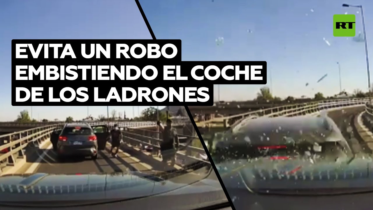 Conductor chileno evita que le roben tras embestir el auto de los asaltantes @RT Play en Español