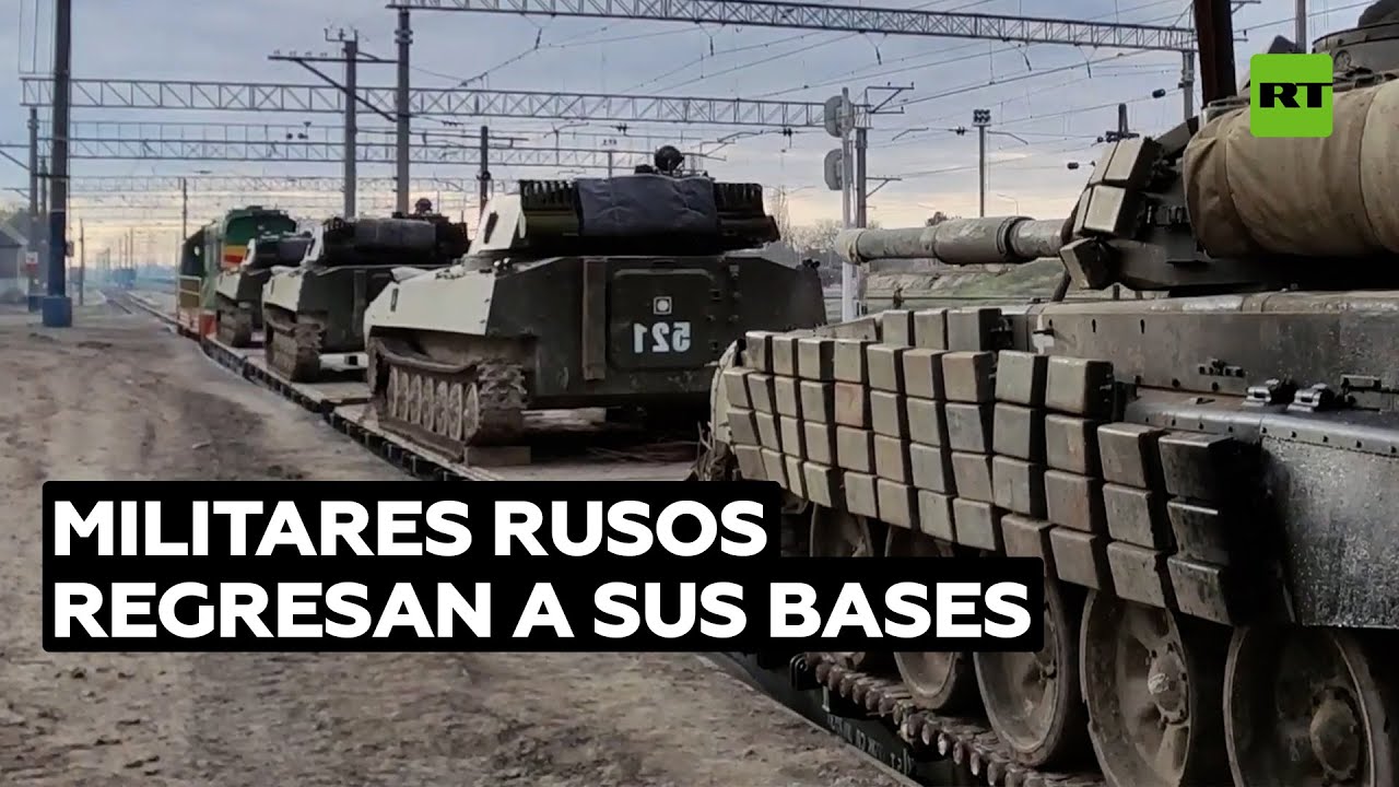 Militares rusos regresan a sus bases tras ejercicios
