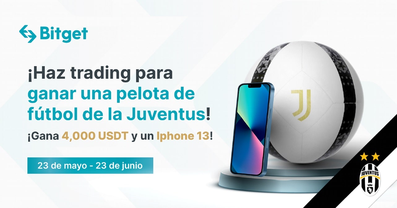 Gana un iPhone 13 y productos de la Juventus por hacer trading en Bitget