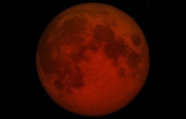 un espectacular eclipse lunar total desde el espacio