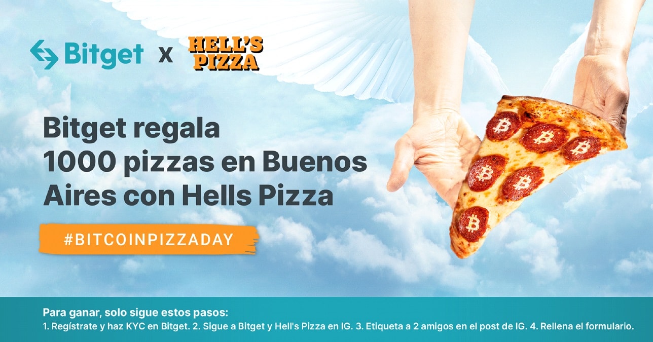 ¿Qué tal una pizza gratis? Bitget repartirá mil pizzas para celebrar el Bitcoin Pizza Day