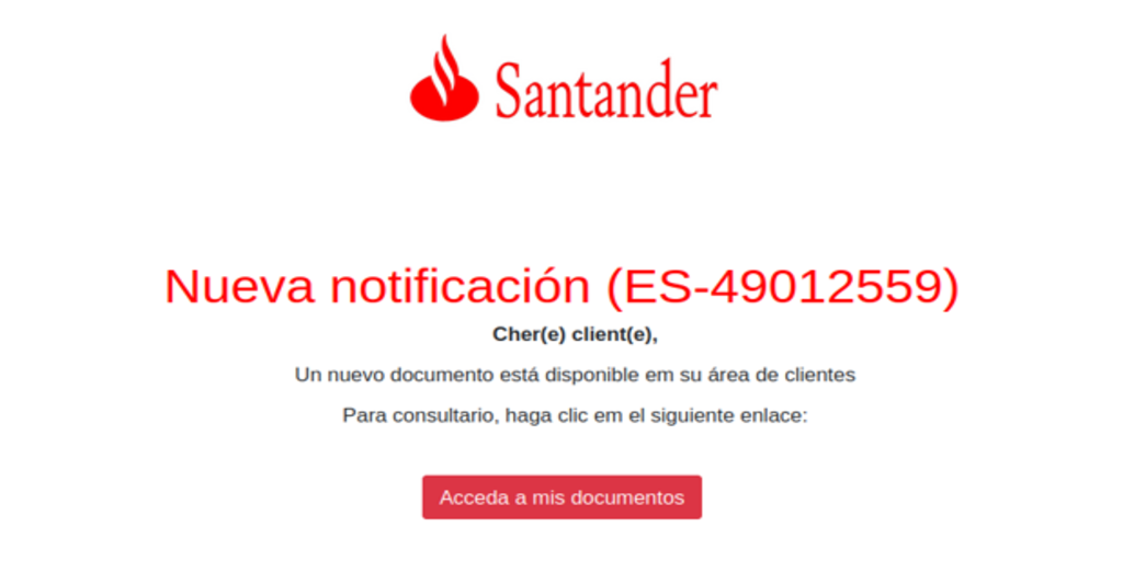 La factura falsa del Santander con la que los cibercriminales están intentando robarte