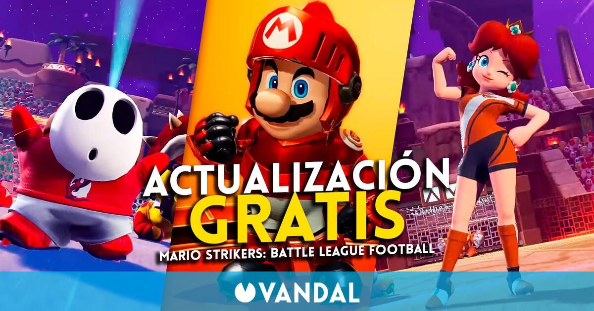 Mario Strikers: Battle League Football se actualiza con nuevos futbolistas, estadio y más