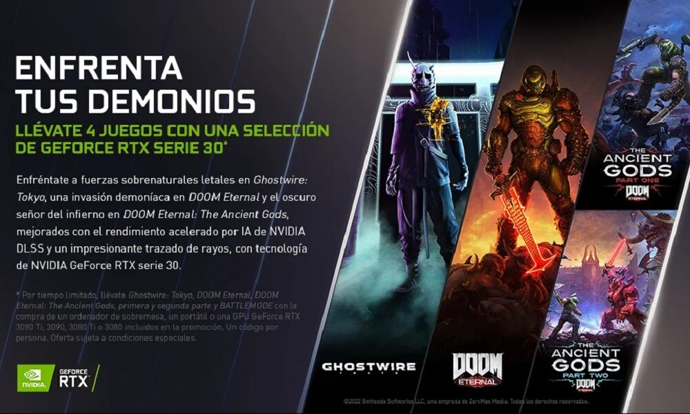 NVIDIA regala DOOM Eternal y Ghostwire Tokyo al comprar una GeForce RTX 30
