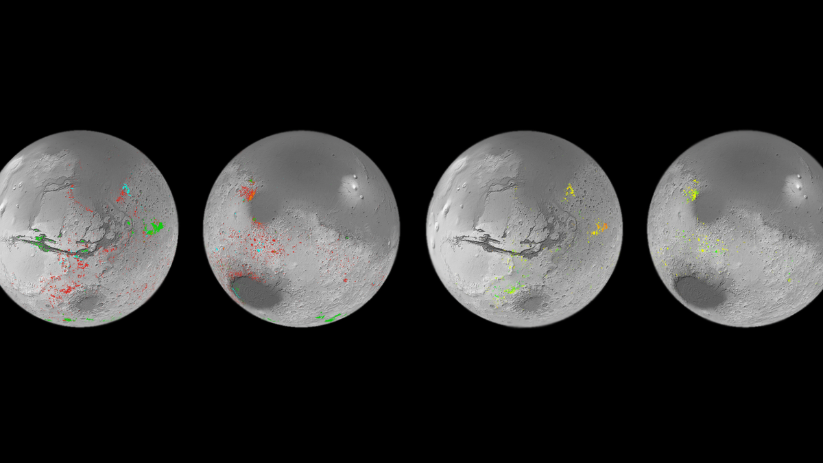 Un mapa de Marte muestra qué zonas estaban cubiertas por agua