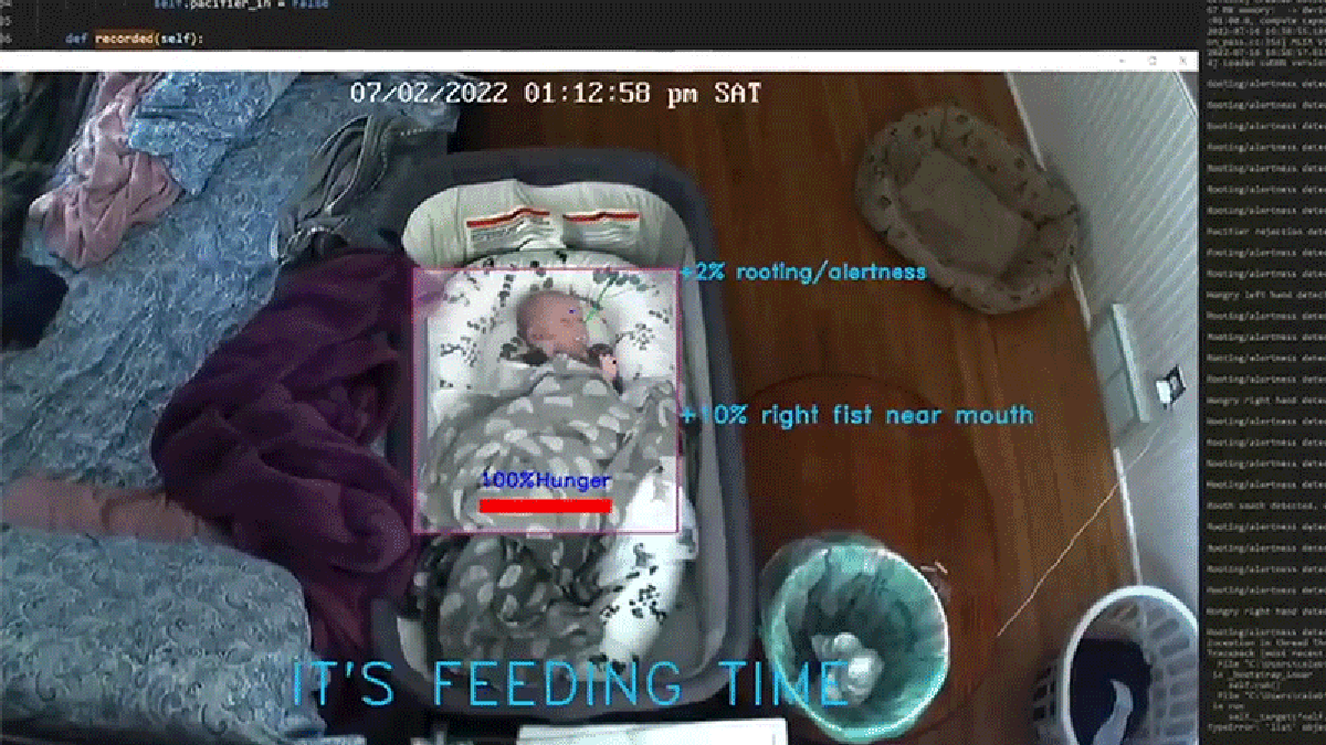 Padre crea una cámara que detecta cuando su bebé tiene hambre