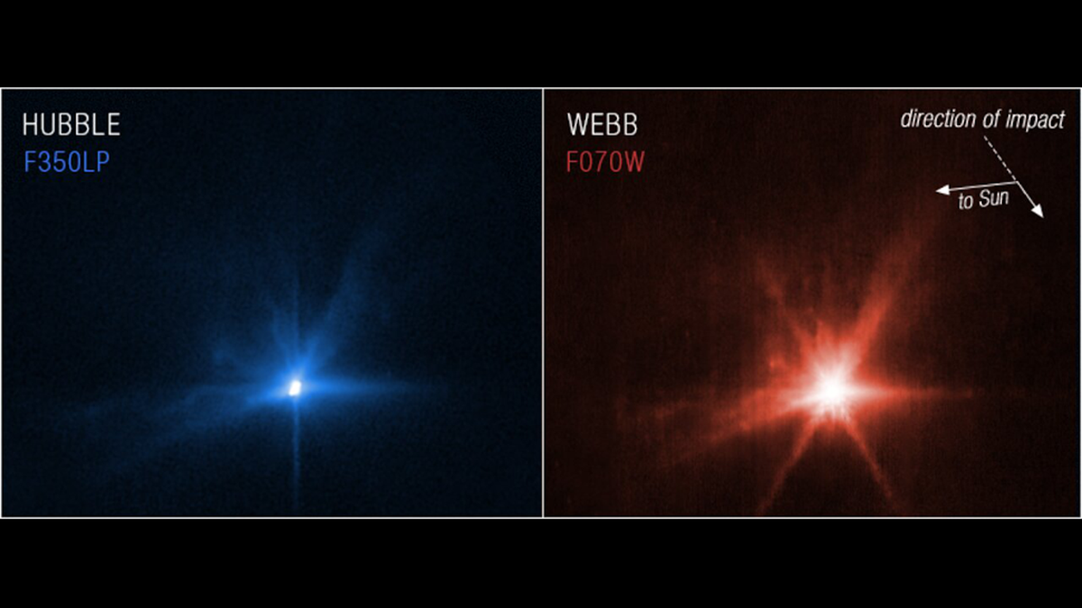 Hubble y Webb capturan las secuelas de la misión DART