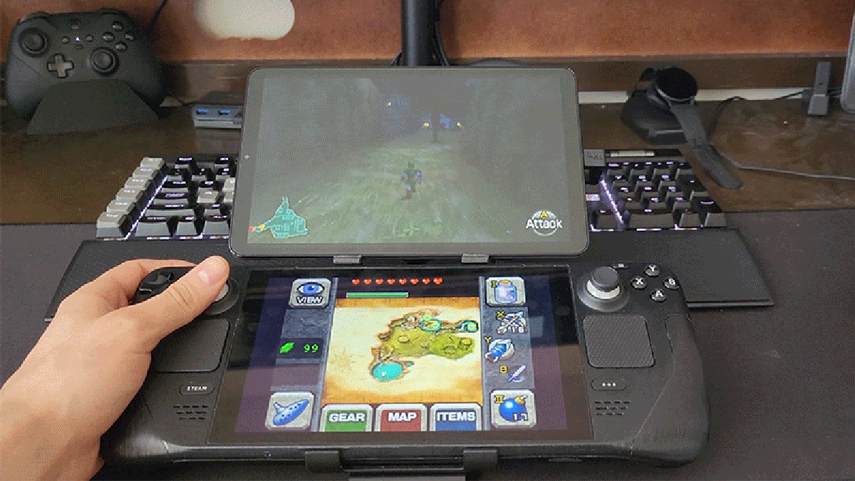 Une una tablet Samsung y una Steam Deck para crear una Nintendo 3DS gigante