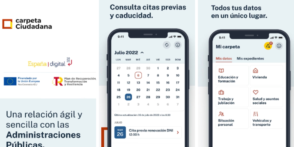 El Gobierno lanza ‘Mi Carpeta Ciudadana’, la ‘app’ con la que podrás tener tu documentación oficial en el móvil