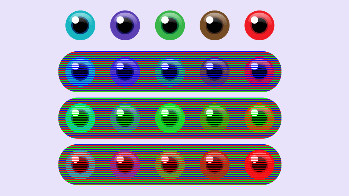 ¿Cuántos ojos de diferentes colores hay? Son muchos menos
