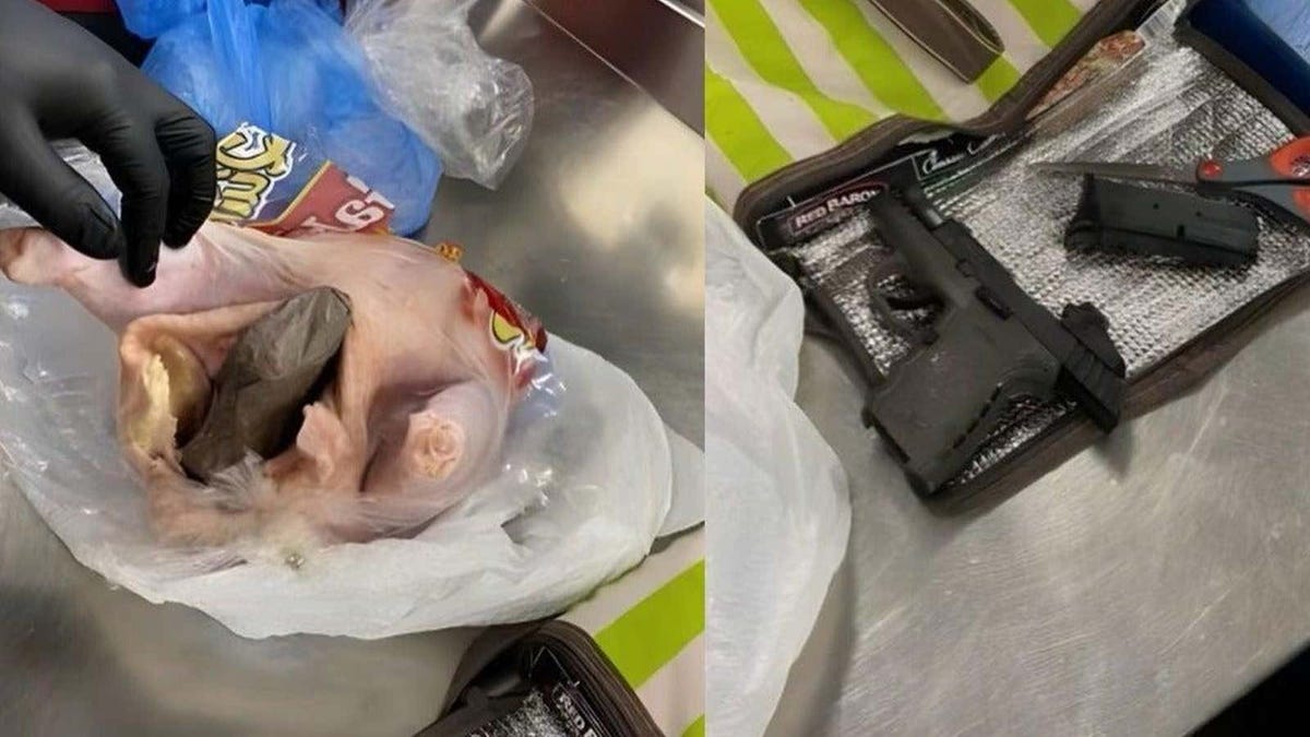 La TSA encuentra un arma escondida en pollo crudo