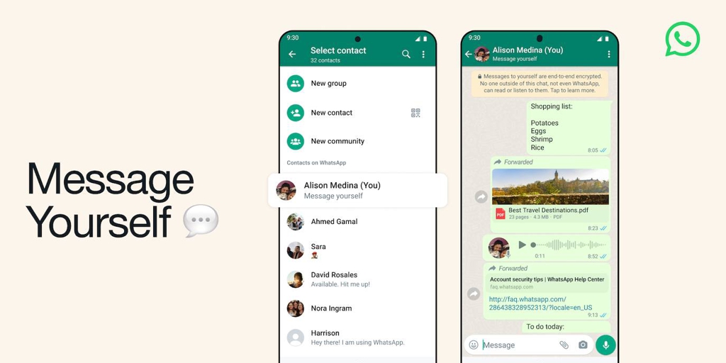 ‘Message Yourself’, el nuevo truco de WhatsApp para que no olvides nada