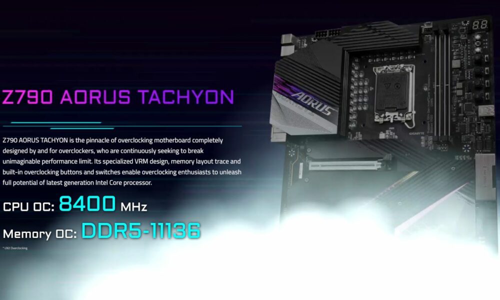 GIGABYTE Z790 AORUS TACHYON supera el récord mundial de velocidad de la memoria DDR5