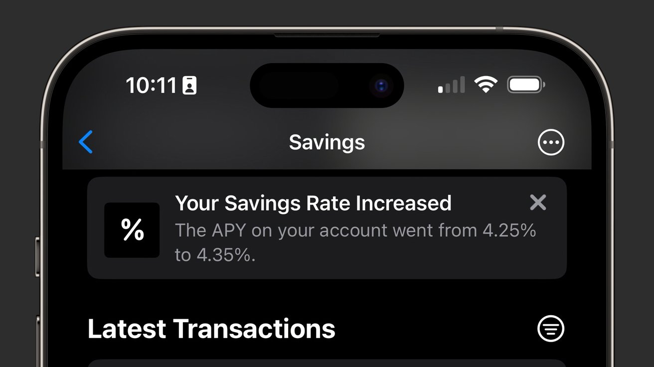 El APY de Apple Savings aumenta del 4,25% al ​​4,35%