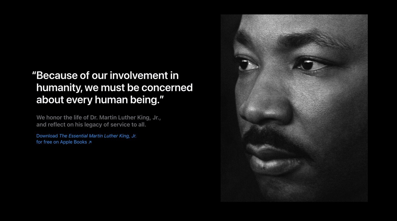 El sitio web de Apple conmemora el día del Dr. Martin Luther King Jr.