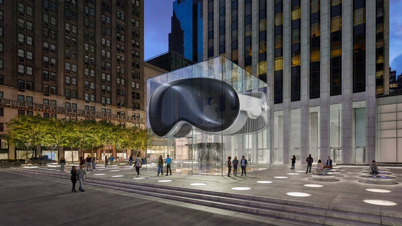 La tienda Apple de la Quinta Avenida se adapta a la réplica de Apple Vision Pro